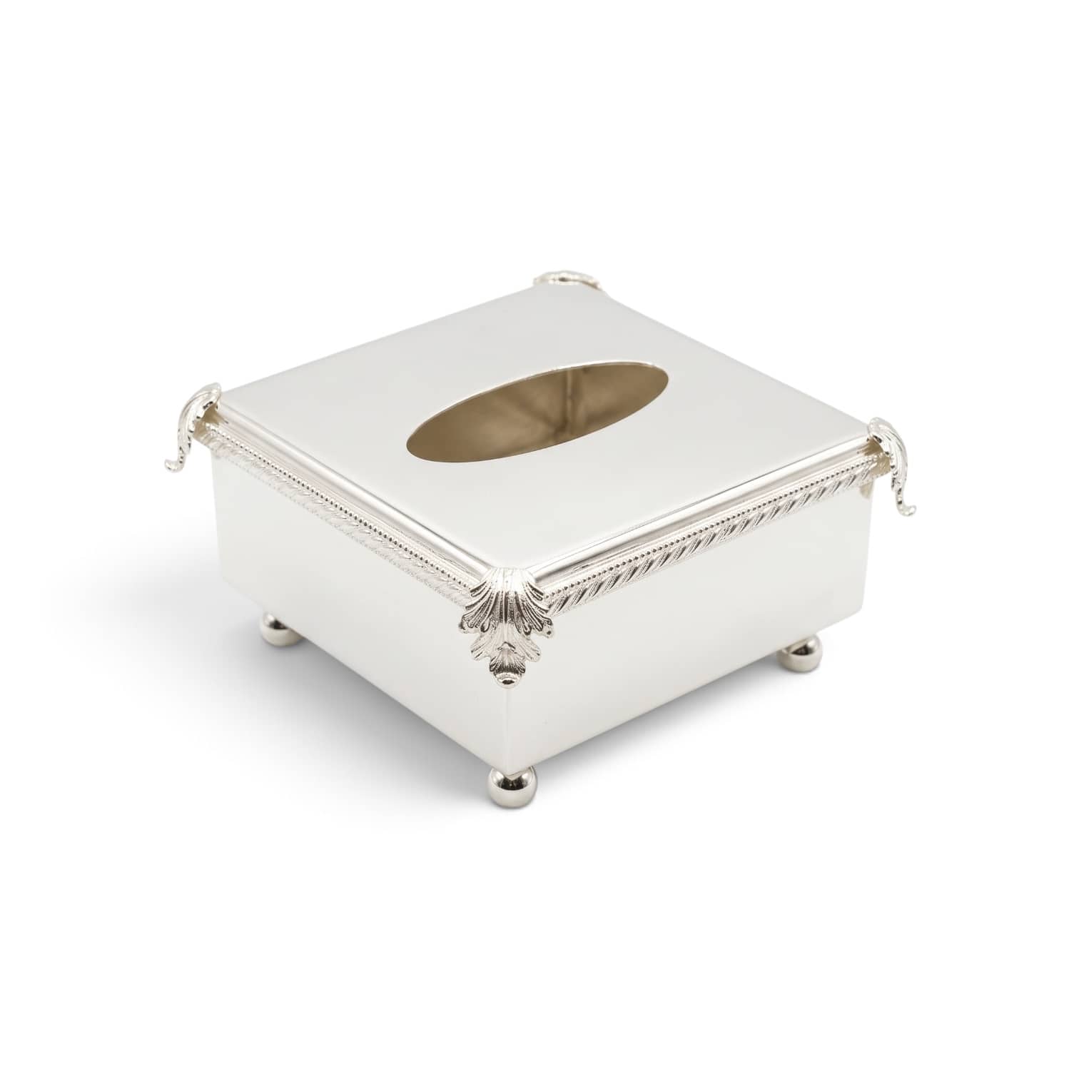English Leaf Square Napkin Box